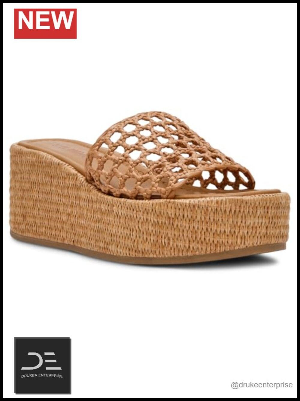 Steve Madden Raffia Woven Platform Slide Sandal Women's